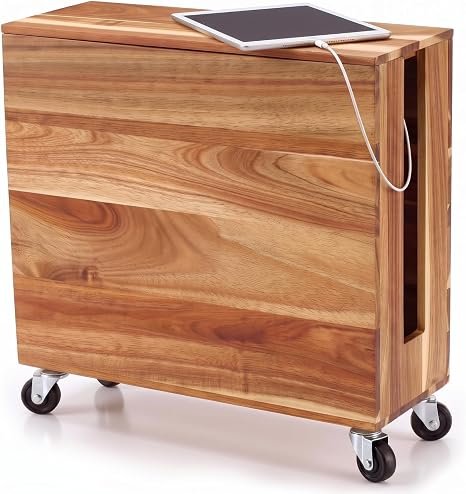 71ZXEGCSIJL._AC_SX466_ Extra Large Acacia Wood Cable Management Box with Caster Wheels - Image 1