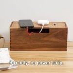 Acacia Wood Cable Management Box for Power Strips & Cords - Image 3