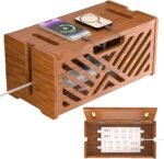 Extra Large Wooden Cable Management Box – 15.35 × 8.98 × 8.27 Inches