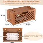 Extra Large Wooden Cable Management Box – 15.35 × 8.98 × 8.27 Inches - Image 2