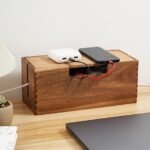 Acacia Wood Cable Management Box for Power Strips & Cords
