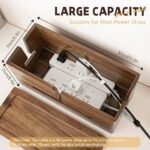 Large Wooden Cable Management Box for Power Strips & Cords - Image 2