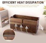 Large Wooden Cable Management Box for Power Strips & Cords - Image 3