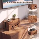 2-Pack Large Wooden Cable Management Box - Image 2